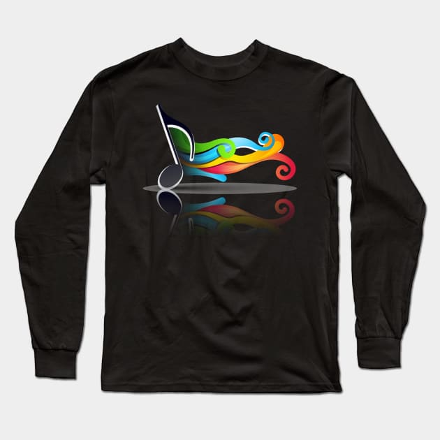 Colorful Music Note Long Sleeve T-Shirt by Musicist Apparel